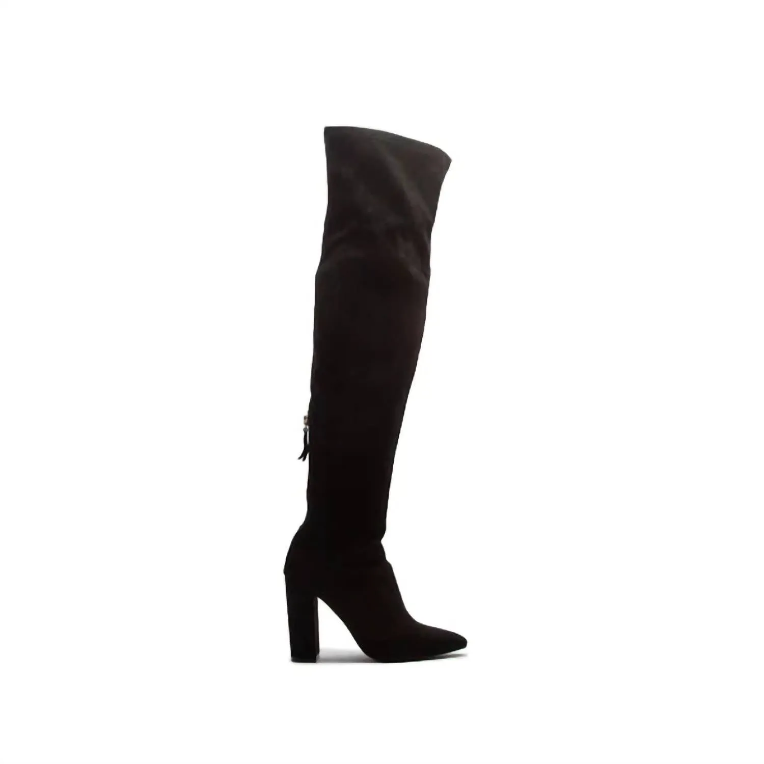 Women's Over The Knee Stretch Faux Suede Boots In Black