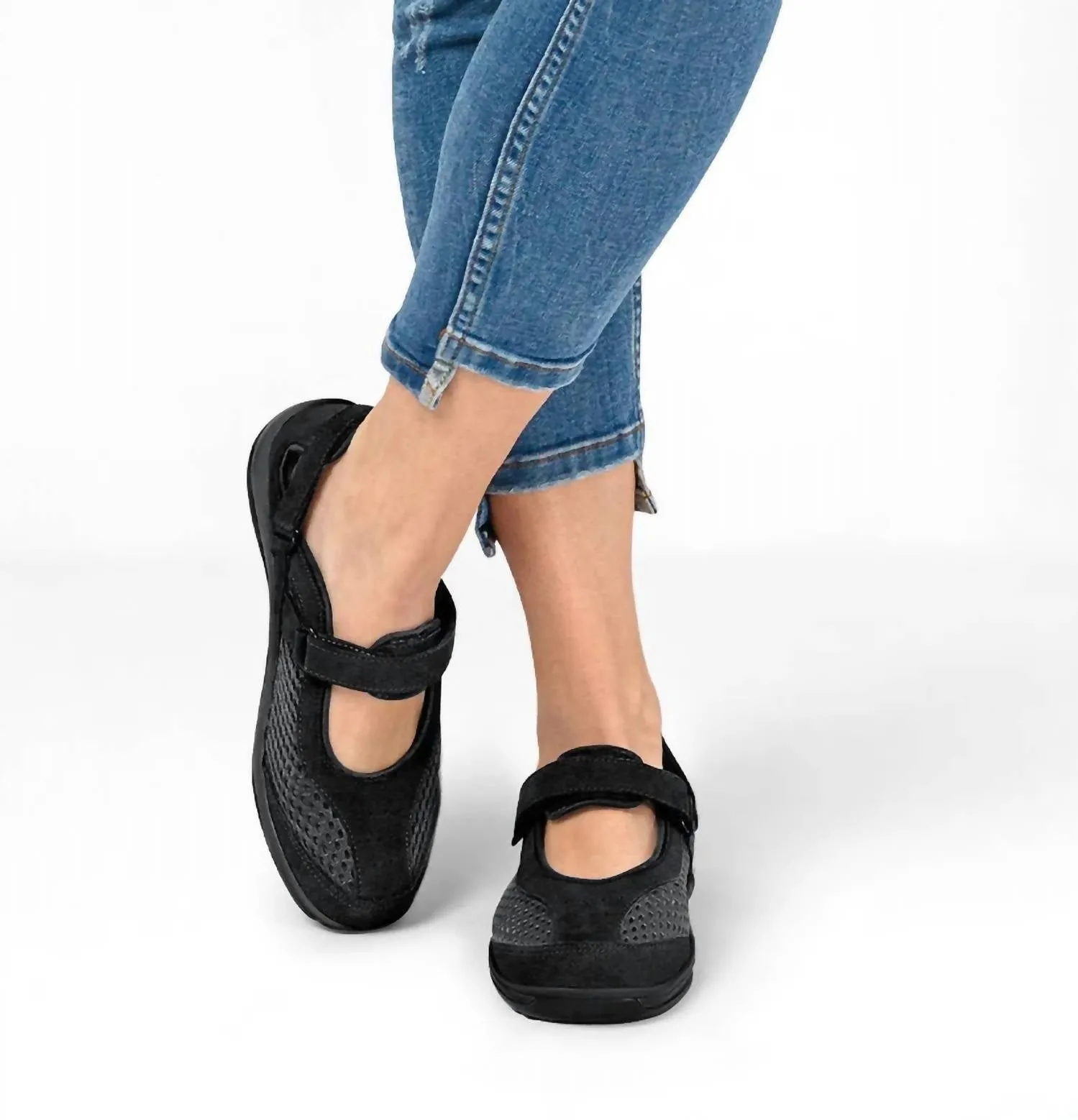 Women's Sanibel Mary Jane Shoes - Xxw Width In Black