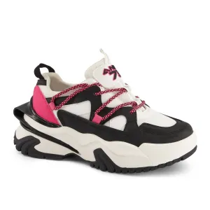 Women's Urban Style Multicolor Sneakers In White And Black