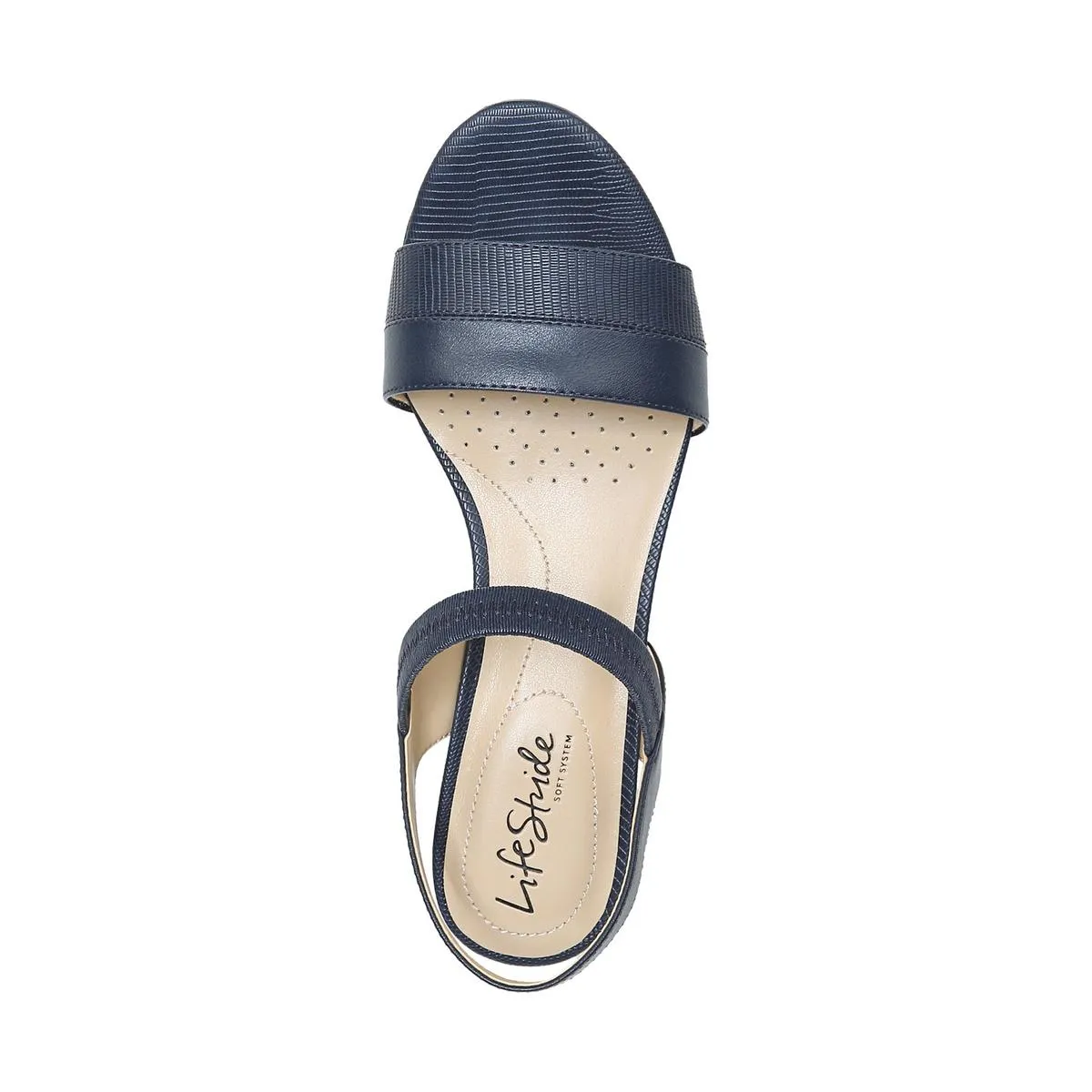 Yuma Womens Faux Leather Lizard Print Wedge Sandals